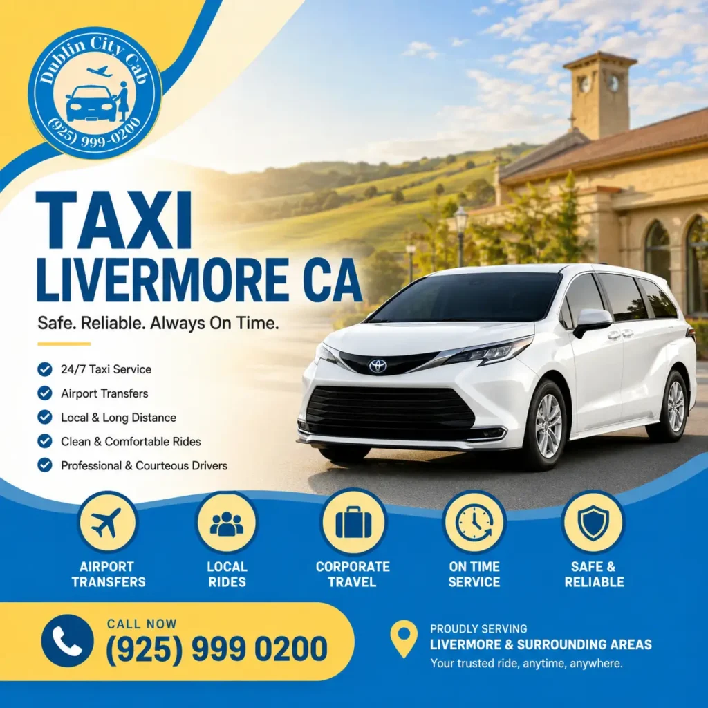 Taxi Livermore CA services for convenient daily travel and business trips