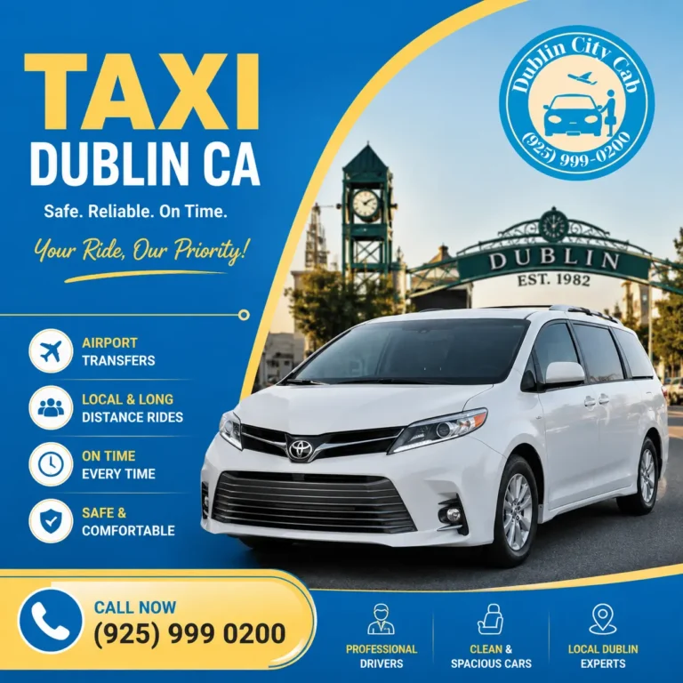 Dublin City Cab taxi service in Dublin CA offering airport transfers, local and long-distance rides, professional drivers, and safe transportation.