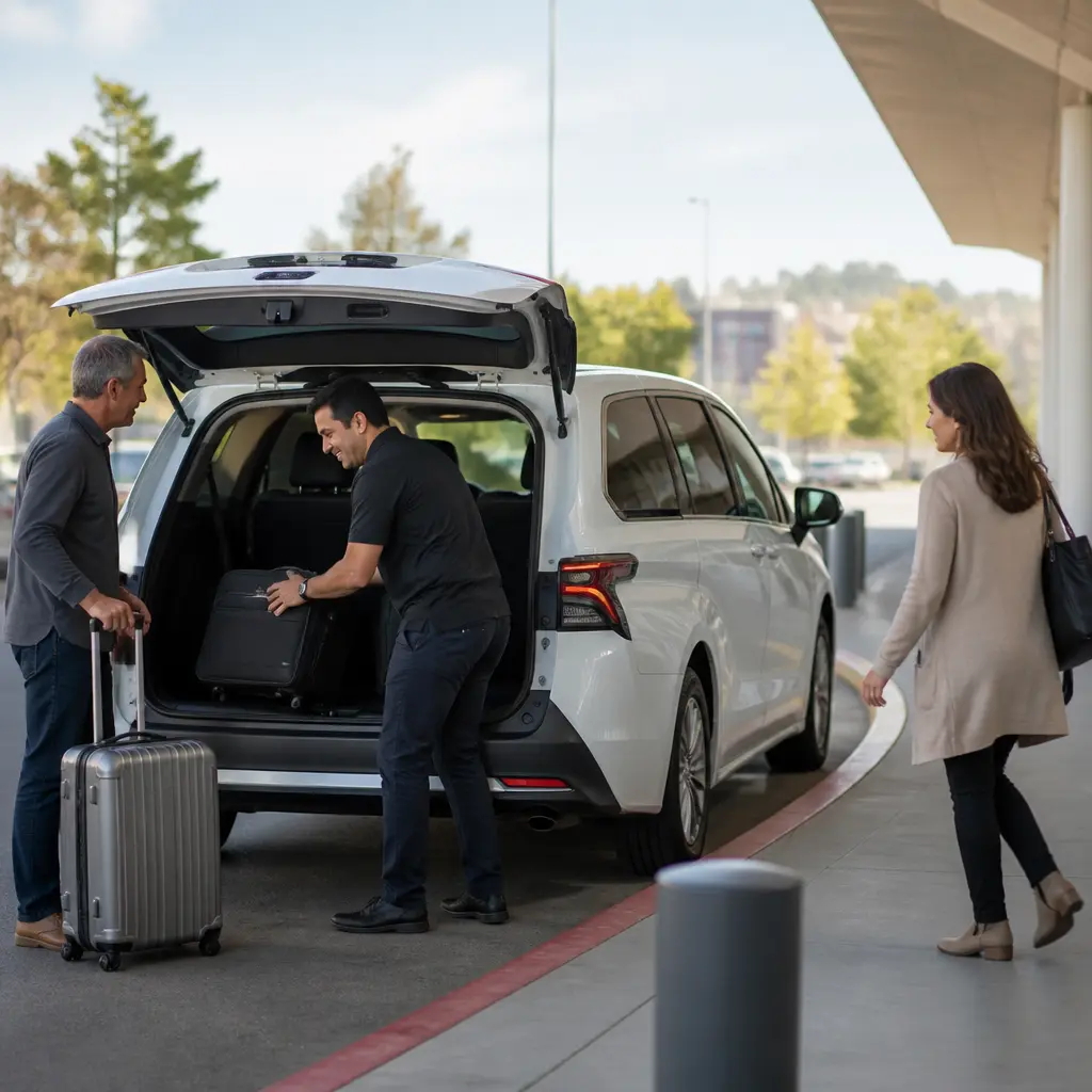 Taxi waiting for airport transportation in San Ramon, CA