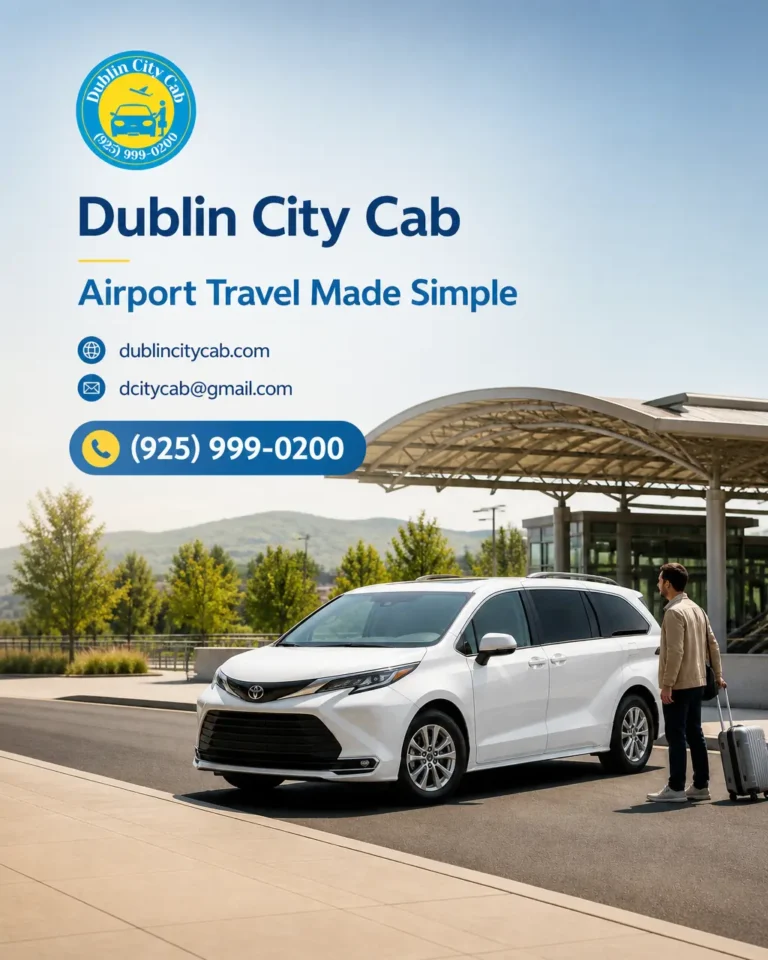 A white 2026 Toyota Sienna representing airport taxi service alongside public transit travel planning