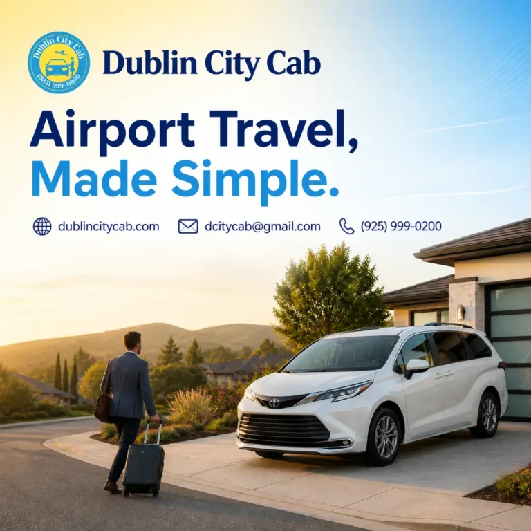 Branded visual for a Tri-Valley airport transportation guide, highlighting practical travel planning for airport rides and pickups.