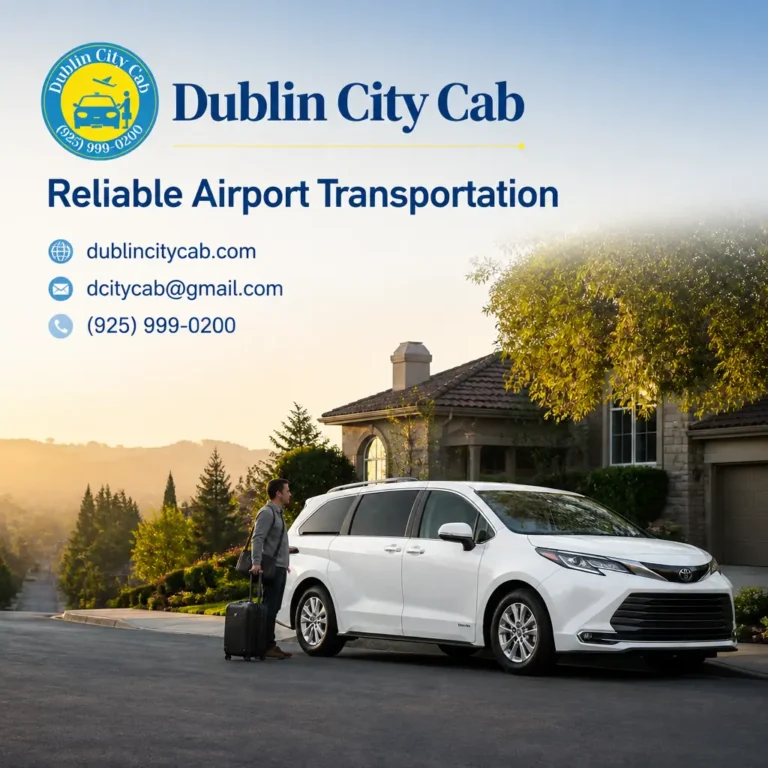 Branded visual for Pleasanton to San Jose Airport transportation, featuring a white 2026 Toyota Sienna and airport travel context.