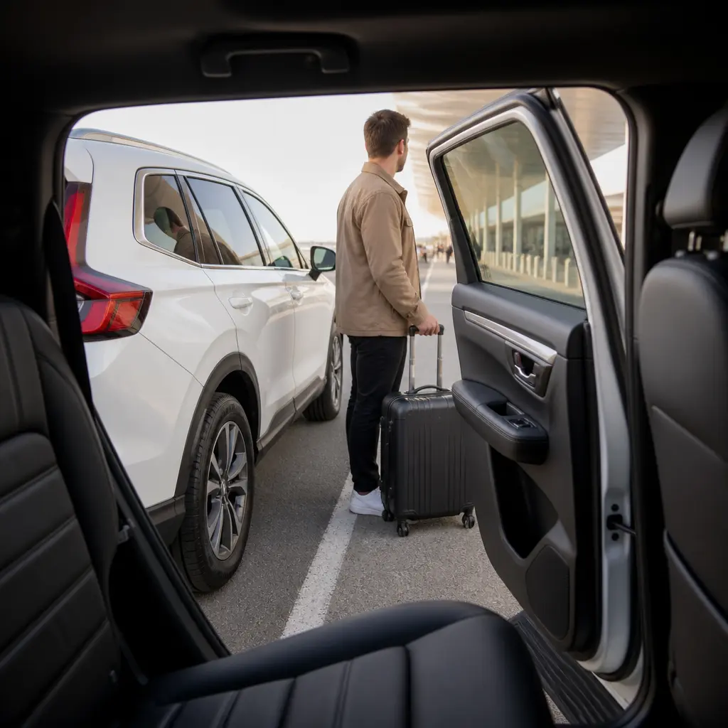 Traveler ready for a reliable airport taxi near Diablo