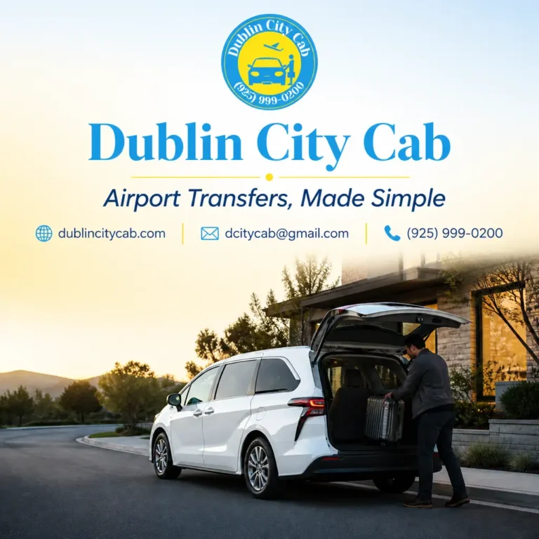 Branded visual for San Ramon to San Jose Airport transportation with a realistic white 2026 Toyota Sienna